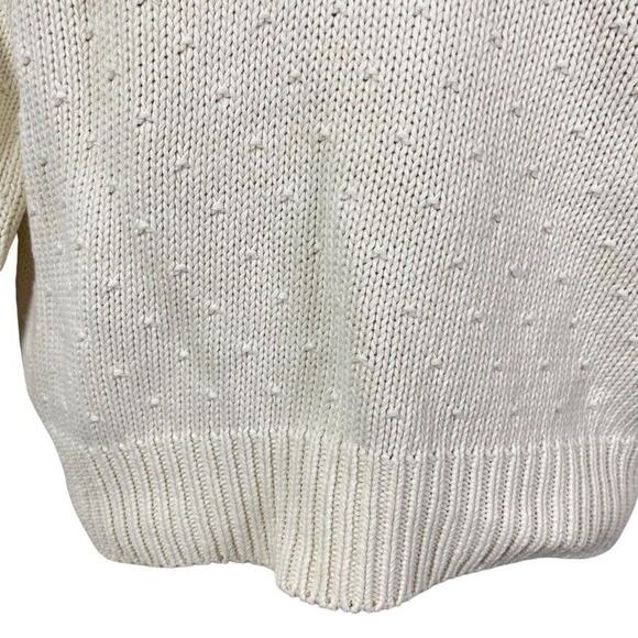 Van Heusen Womens Hand Embroidered Vintage Pointelle Chunky Knit Sweater sz S - Picture 7 of 16